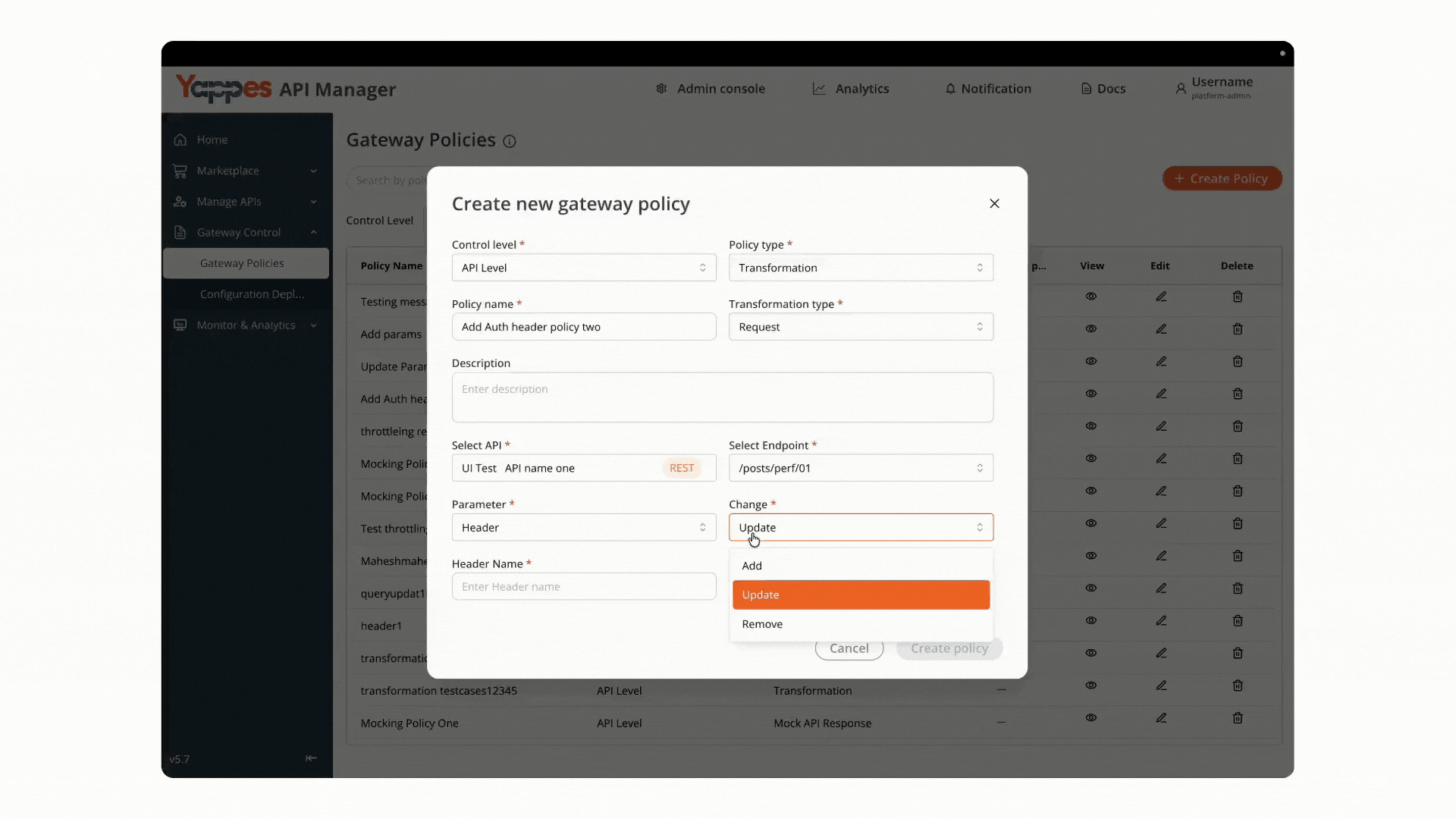 Configure Header or Query Parameter Details