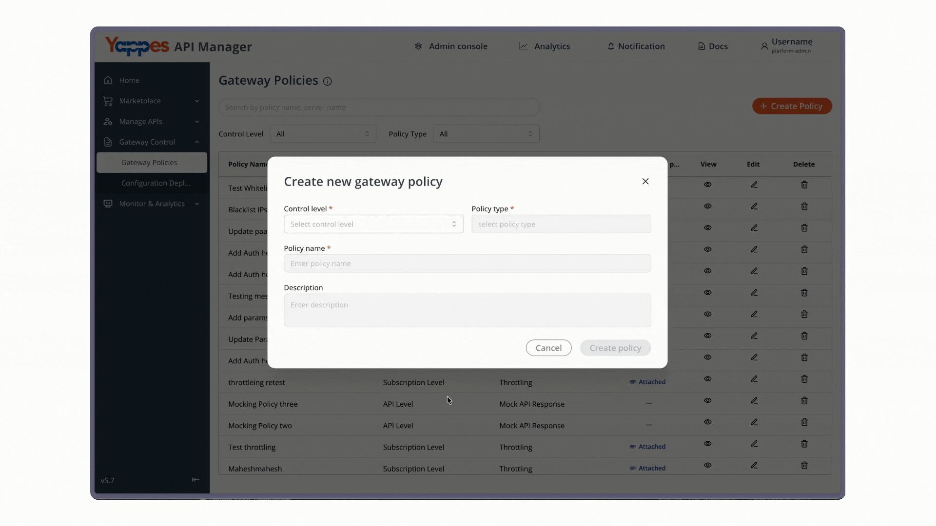 Initialize New Policy Creation
