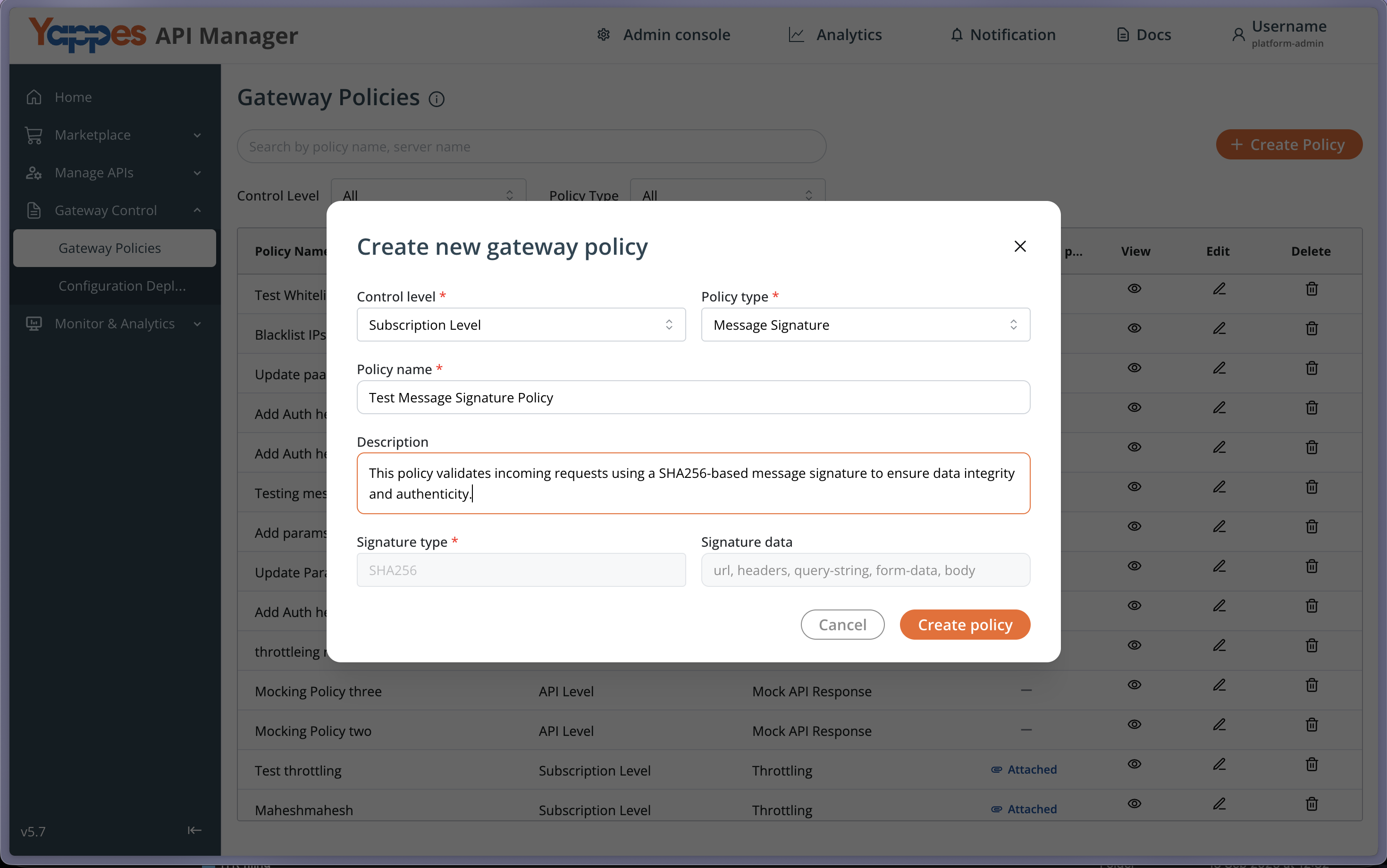 Initialize New Policy Creation
