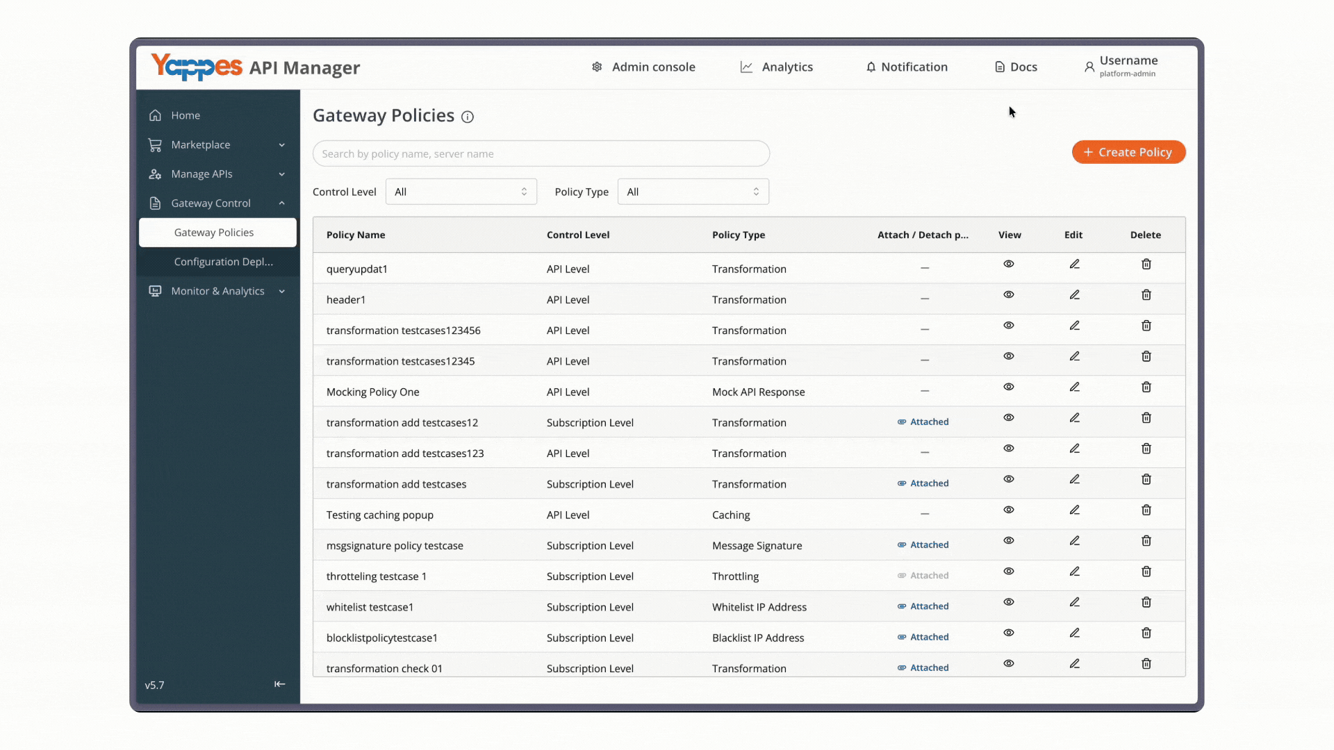 Configure Policy Settings