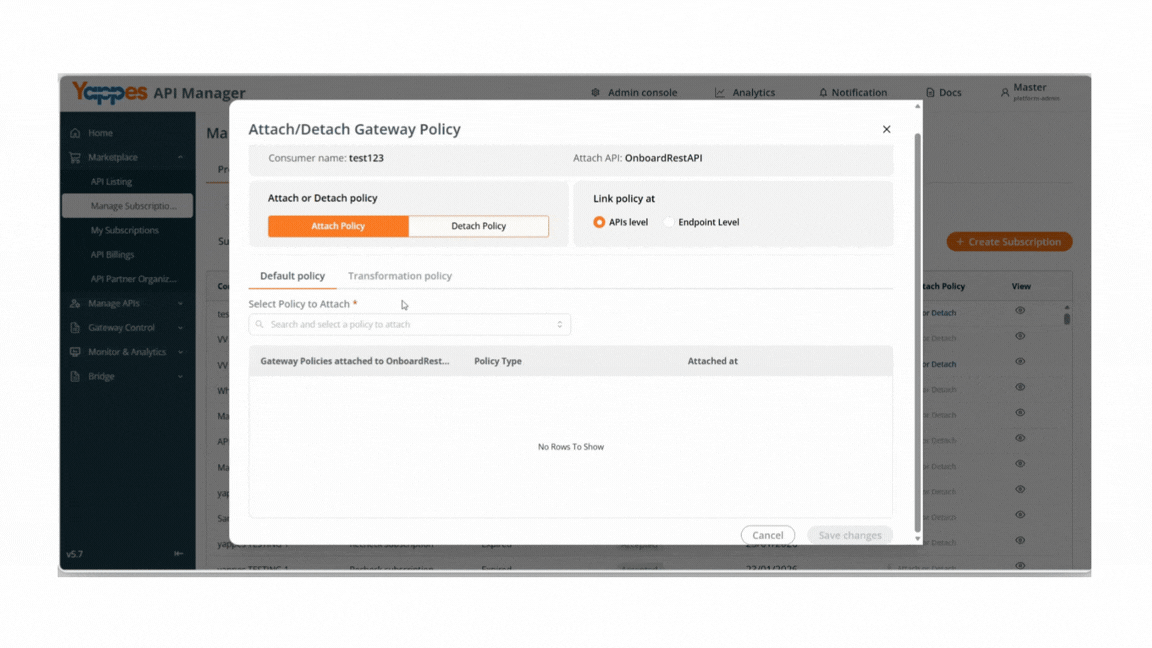 Select and Attach the Policy