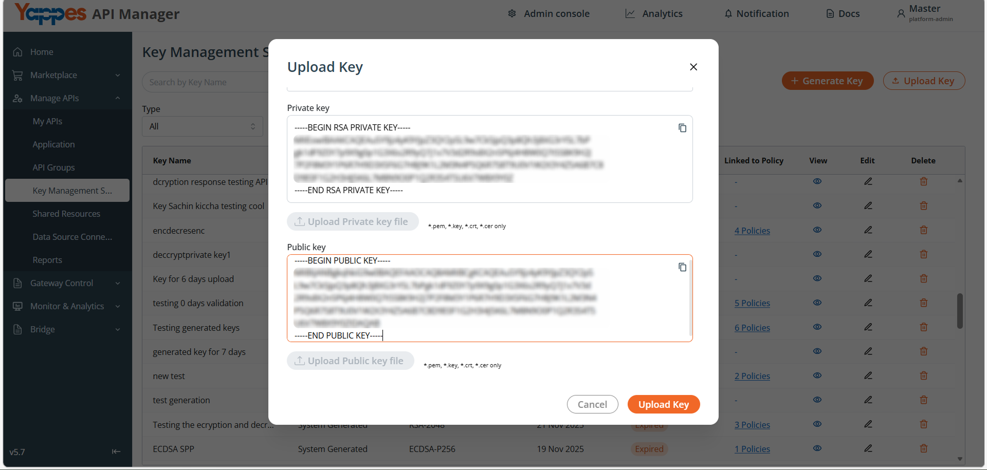 Provide Key Material