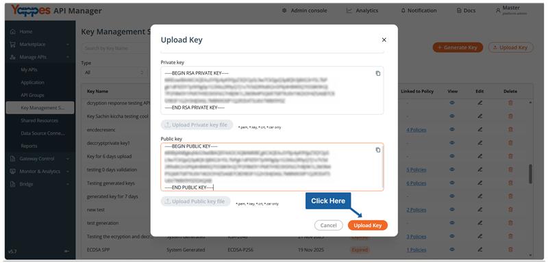 Upload the Key