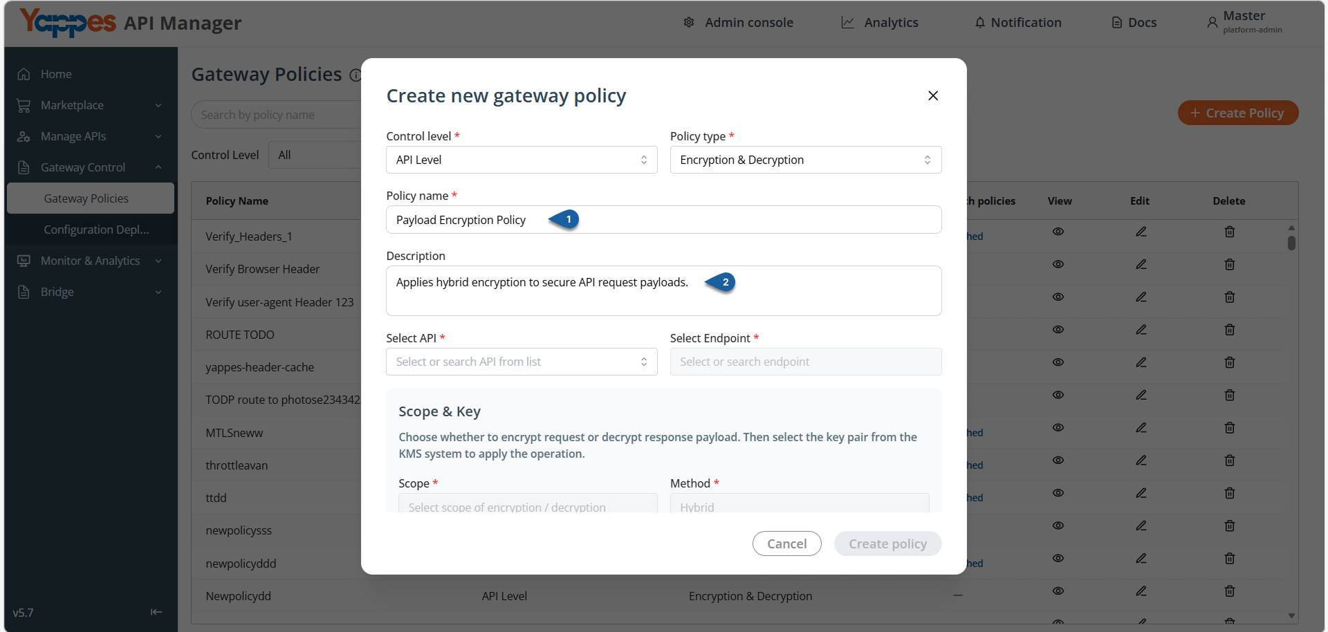 Define Policy Details