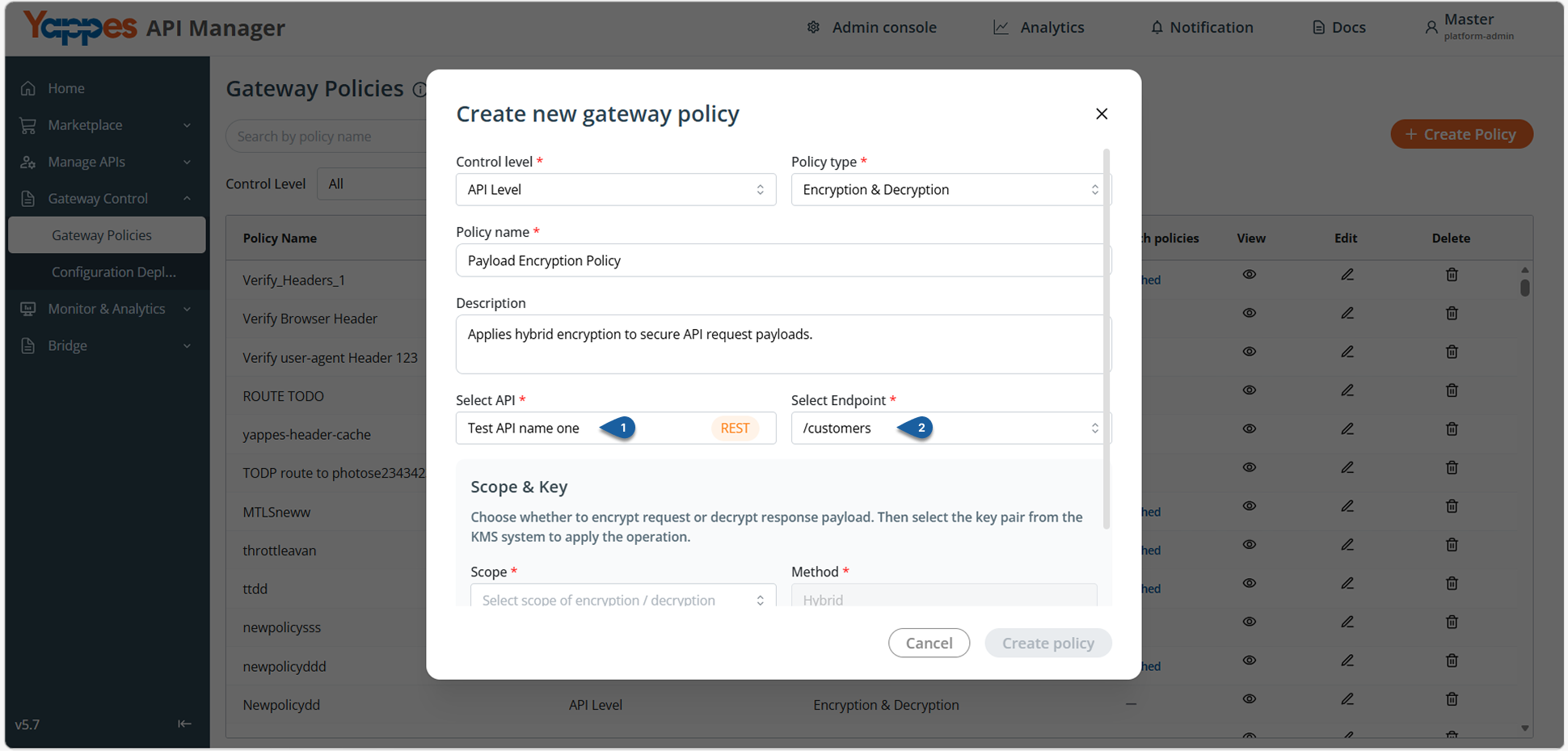 Select API and Endpoint