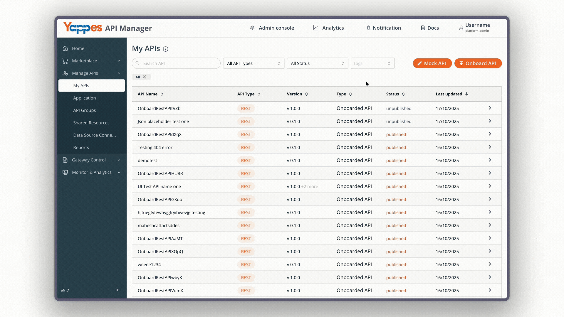 Initiate API Onboarding