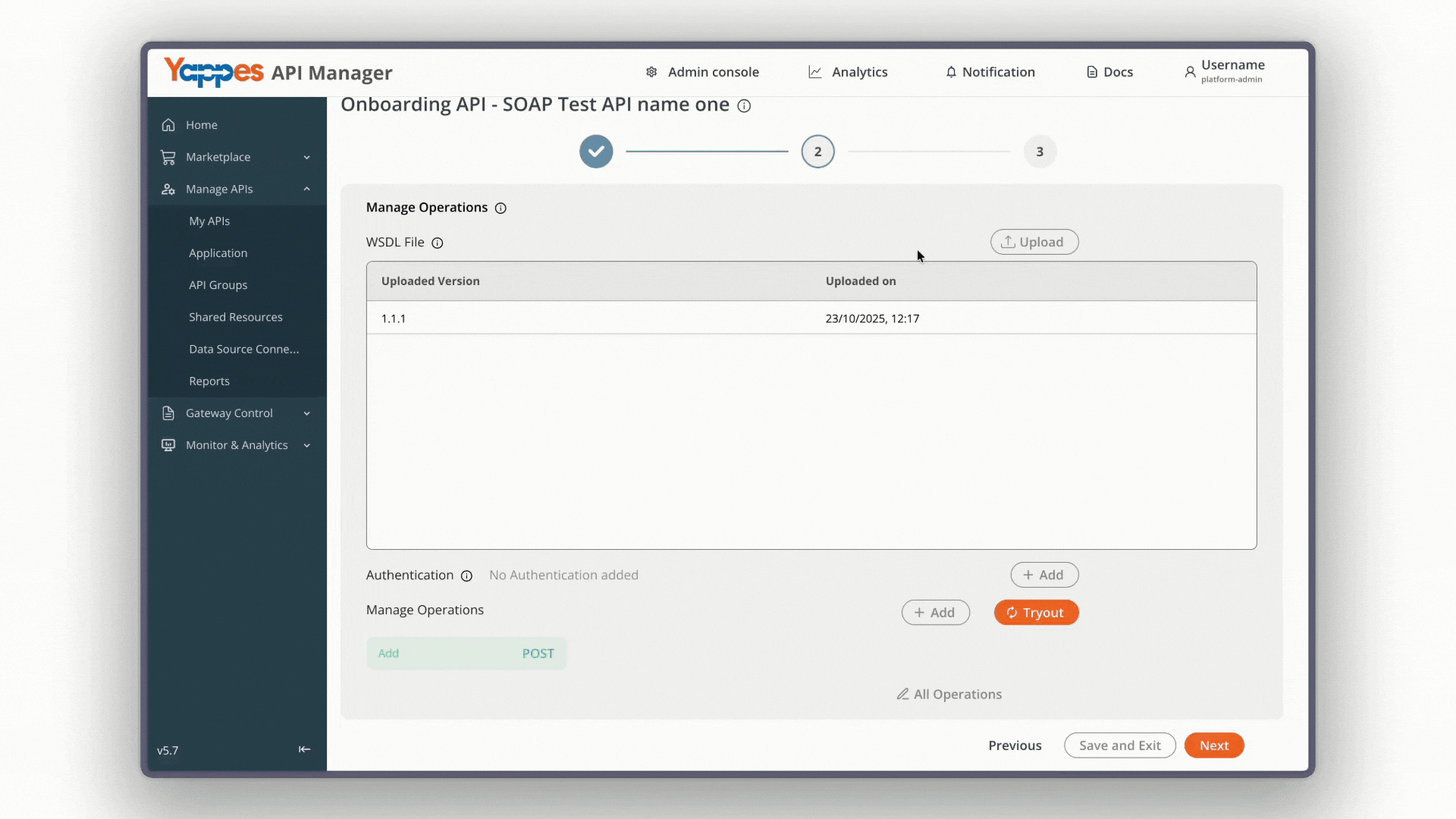 Add SOAP Operations - WSDL Upload